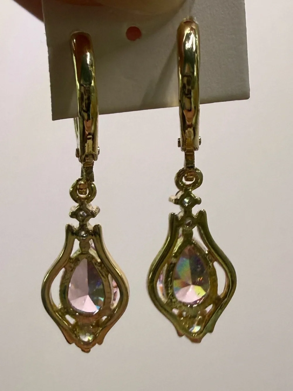 18k GP Pink Dangle Earrings